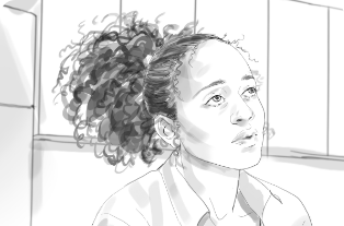 Hand-drawn storyboard sketch for AI animatic production