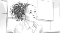 Hand-drawn storyboard sketch frame example